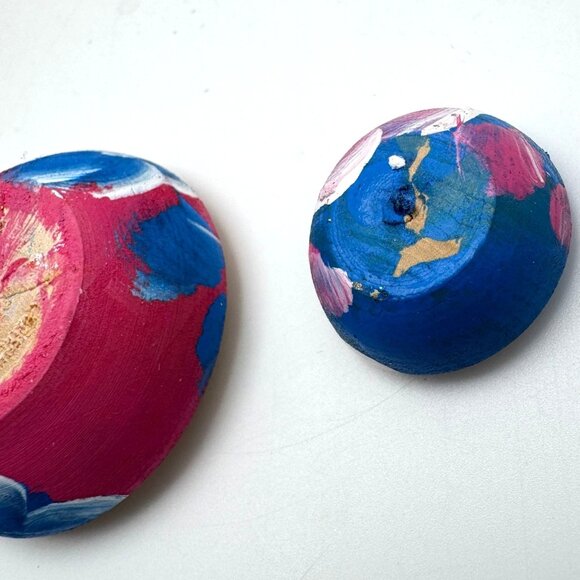 Hand-Painted Russian Matryoshka 4-Piece Wood Nesting Dolls Set Floral Design - Picture 14 of 15